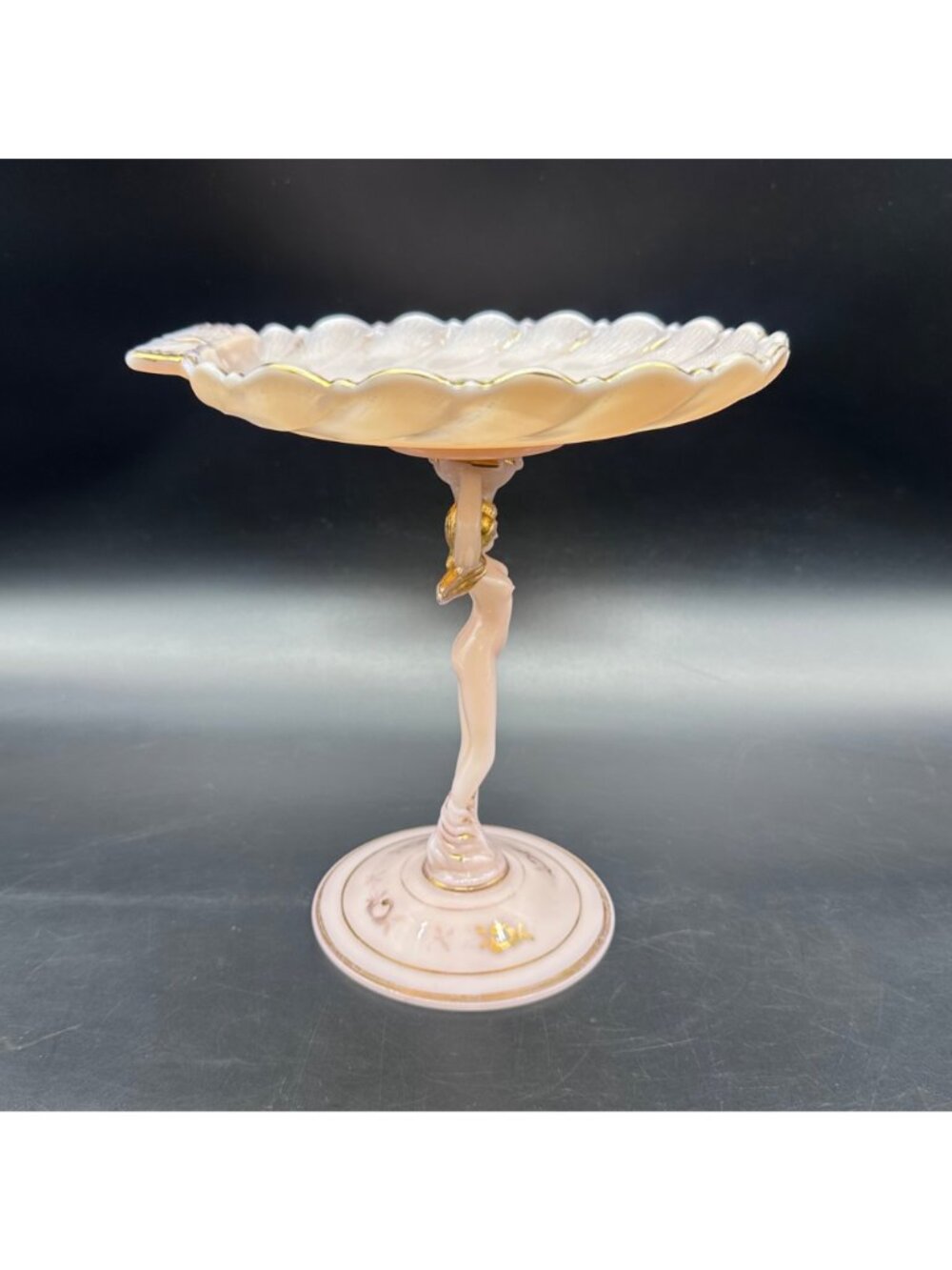 Cambridge Crown Tuscan Statuesque Nude Sea Shell Compote Charleton Roses Pink - Picture 5 of 14